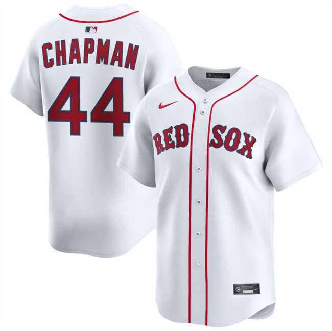 Men%27s Boston Red Sox #44 Aroldis Chapman White 2025 Home Limited Stitched Jersey Dzhi